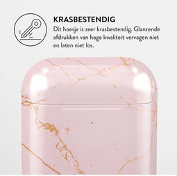 Burga Hoesje geschikt voor Apple AirPods 1 Shockproof Hardcase Hoesje | Burga - Peach Gold | Roze