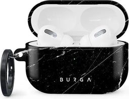 Burga Hoesje geschikt voor Apple AirPods Pro 2 Shockproof Hardcase Hoesje | Burga - Noir Origin | Zwart
