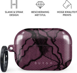 Burga Hoesje geschikt voor Apple AirPods Pro 2 Shockproof Hardcase Hoesje | Burga - That Girl | Paars