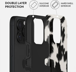 Burga Hoesje geschikt voor Apple iPhone 16 Pro Telefoonhoesje Hardcase | Burga Tough Backcover Shockproof | Schokbestendig iPhone 16 Pro Telefoonhoesje | Anti Shock Proof - Achromatic | Zwart,wit