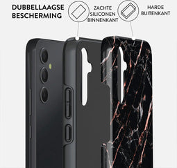 Burga Tough Case Samsung Galaxy A35 5G - Rose - Goud Marble