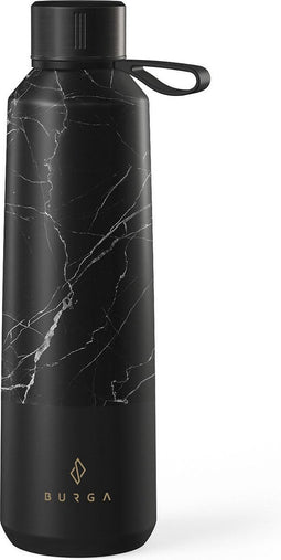 Burga Waterfles / Drinkfles - Isolerend - RVS - Black Marble