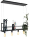 Mexlite Buckley 2983ZW - Hanglamp - Industrieel design 100 cm breed hoogte instelbaar 60-140 cm - Zwart
