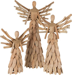 J-Line figuur Engel + Hart Takken - hout - naturel - small