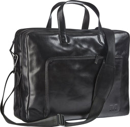 Businesstas Maverick All Black met laptopvak 15 | 6 leer zwart