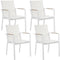 BUSSETO - Tuinstoel set van 4 - Wit - Aluminium
