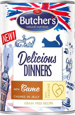 BUTCHER'S Delicious Dinners Stukjes met hertenvlees in gelei - nat kattenvoer - 24 x 400g