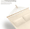 tectake® Dubbele hangmat - 2 personen - 2 kussens - Ligvlak 230x145 cm - Draagvermogen 240 kg - Beige (2 stuks)