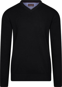 Cappuccino Italia Pullover - Heren Sweater - 50% Katoen 50% Acryl - Zwart - Maat XXL