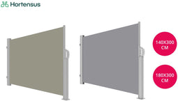 Hortensus - Uitschuifbaar windscherm - 180 x 300 cm - Beige