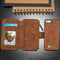 CaseMe - Billfold Hoesje voor iPhone SE & 5s & 5 - Lederen met 13 Kaartsleuven & Afneembare Magnetische PC - Bruin