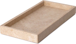 MOOISA - Travertine Dienblad - Tray 15x30cm - rond marmer dienblad - vierkant marmer dienblad - decoratie schaal - tapasplank - serveerplank