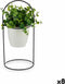 Decoratieve plant Lakens Rond Metaal Plastic 21 x 30 x 21 cm (8 Stuks)