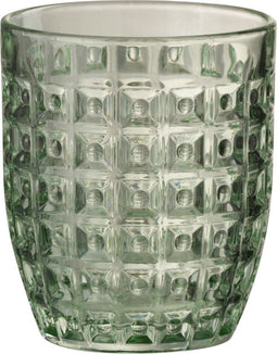 J-Line glas Motief - glas - groen - 4 stuks