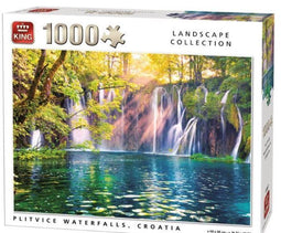 King Puzzel 1000 Stukjes - Plitvice Watervallen - Legpuzzel 68 x 49 cm
