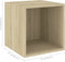 vidaXL - Wandkasten - 2 - st - 37x37x37 - cm - bewerkt - hout - sonoma - eikenkleurig