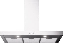 ETNA AB290RVS - Blokmodel Schouwkap - 3 Afzuigstanden - RVS - 90cm - Energielabel A - 2 LED spots - Afvoer naar buiten of recirculatie