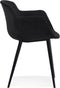 Alterego Armada - Zwart Fluweel - Met Armleuningen - 59x54x80cm