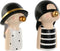 Decoratieve figuren Home ESPRIT Wit Zwart 15 x 18 x 26 cm (2 Stuks)