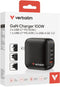 Verbatim Mini GaN Charger - 100W Reislader - 4-poorts USB-A en USB-C - Zwart