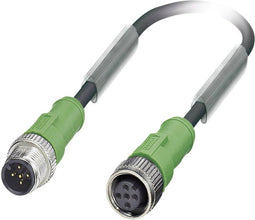 Phoenix Contact 1681596 Sensor/actuator connector, geassembleerd M12 Aantal polen: 5 Stekker, recht, Bus, recht 0.60 m 1 stuk(s)