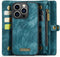 Caseme - Geschikt voor iPhone 15 Pro - Vintage 2 in 1 portemonnee hoes - Lichtblauw