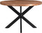 Livingfurn - Eetkamertafel Rocky Round Spider 120cm - Mangohout / Gecoat Staal