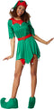 Dressforfun - Klassieke Kaboutermuts - Spits Hoofddeksel met Pompon en Tandenpatroon - Groen/Rood - Maat L