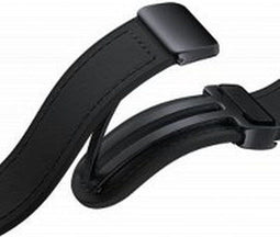 Samsung Watch D-Buckle Hybrid Leather Band - Geschikt voor Galaxy Watch6 (Classic) - Zweetbestendig en comfortabel - Zwart