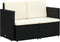 vidaXL - Tuinbank - 2-zits - met - kussens - poly - rattan - zwart