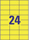 Avery 3451 - Gekleurde Etiketten - 70 x 37 mm - Geel (2400 stuks)