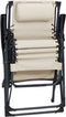 vidaXL - Terrasstoelen - 2 - st - inklapbaar - textileen - crèmekleurig
