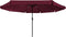 vidaXL - Ligbed - Parasol - met - LED - Lichten - 395x245 - cm - Bordeaux - Rood