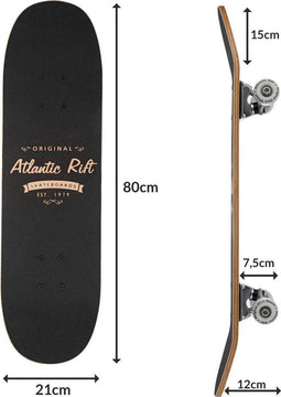 Atlantic Rift - Skateboard - ABEC 9 Kogellagers - 80x24cm Houtlook