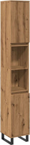 vidaXL - Badkamerkast - 30x30x190 - cm - bewerkt - hout - artisanaal - eikenkleurig