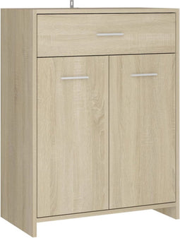 vidaXL - Badkamerkast - 60x33x80 - cm - bewerkt - hout - sonoma - eikenkleurig
