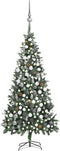 vidaXL - Kunstkerstboom - met - verlichting - kerstballen - dennenappels - 210 - cm