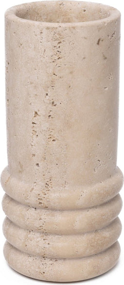 Mooisa Travertine Moli Vaas Langwerpig Rond Ø12x25cm