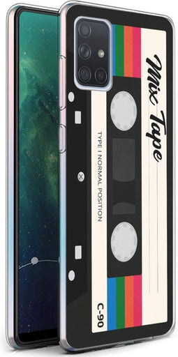 iMoshion Hoesje Geschikt voor Samsung Galaxy A71 Hoesje Siliconen - iMoshion Design hoesje - Zwart / Transparant / Cassette Tape