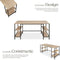 tectake® Stoke - Bureau - Industrieel design - 4 opbergvakken - Lichtbruin