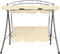 vidaXL Tuinschommelstoel met luifel 198x120x205 cm staal antraciet