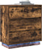 vidaXL - Nachtkastje - met - LED - in - Gerookt - Eiken - 71x34.5x75 - cm - Geperst - Hout