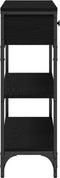 vidaXL - Console - Tafel - Zwart - Eiken - 72,5x25x75 - cm - Engineered - Hout - & - Staal