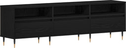 vidaXL - TV-kast - Zwart - Eiken - 150x30x44,5 - cm - Geëngineerd - Hout
