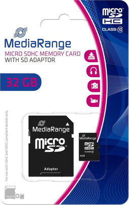 MediaRange 32GB - microSDHC - SD CL.10 incl. Adapter