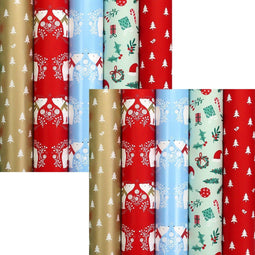 Benza COSY COTTAGE - Cadeaupapier - 2 meter x 70 cm - Multikleur