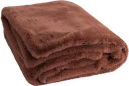 J-Line Plaid Cutie - Fleece Deken – Polyester – 180x130 cm – Lichtbruin