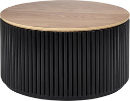 KIRKWOOD - Salontafel - Lichte houtkleur/Zwart - MDF