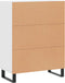 vidaXL - Dressoir - 69,5x34x90 - cm - bewerkt - hout - wit