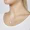 Fossil JFS00502040 - Dames Ketting - Sterling zilver met parelmoer en zirkonia - 45,7 cm
